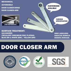 Brazo para cierrapuertas OEM/ODM hecho de acero al carbono con tratamiento térmico. También se acepta acero inoxidable. Personalizable. - Product Image 2