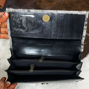 2026 New Hot Selling Designer Genuine Cowhide Leather Fashion Snap Nylon <b>RFID</b> Blocking Eco-Friendly Clutch Women Purse <b>Wallet</b> - Product Image 6