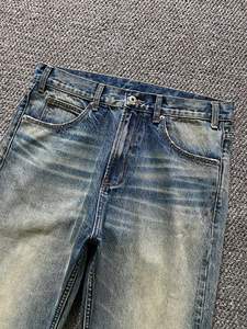 Pantalones Cargo Vaqueros Ligeros de Algodón 100% con Efecto Desgastado, Transpirables, Lavado Ácido, de Cintura Alta, Pierna Ancha Personalizable para Hombre - Product Image 2