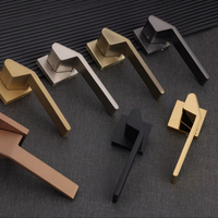 Poignée de porte intérieure couleur cuivre simple, standard européen, luxe léger, pour villa, quincaillerie de serrure de porte en bois massif, accessoire de mobilier
