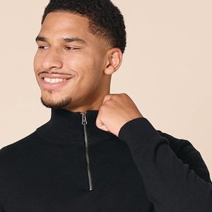 Custom Logo Quarter Zip <b>Sweatshirt</b> Men Cotton Fleece Pullover Streetwear Fashion Wholesale USA Apparel - Product Image 5