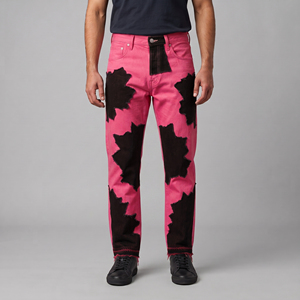 Pantalones Vaqueros de Mezclilla Blancos y Negros con Estampado Completo para Hombre, Pantalones Casuales de Moda con Parches Desgastados, Venta al por Mayor, Personalizados, OEM, al por Mayor - Product Image 4