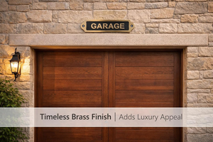 Vintage Brass Garage Door Sign Decorative Metal Garage <b>Name</b> <b>Plate</b> Antique Wall Mounted Garage Plaque for Home Workshop Office - Product Image 3