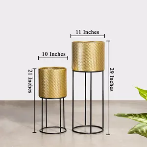 Macetero de latón de primera calidad para decoración del hogar, elegante maceta metálica para sala de estar y jardín, de proveedor indio para exportación a granel. - Product Image 6