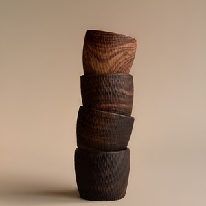 <b>Set</b> of Handcrafted Wooden Bowls with Textured Natural Finish Ideal for Serving Salad or Fruit Unique Rustic Tableware - Product Image 2