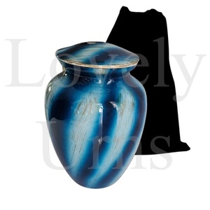 Urne funéraire spirale bleue – Contenant élégant pour cendres commémoratives – Souvenir funéraire de qualité supérieure, durable, pour la mémoire spirituelle - Product Image 2