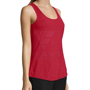 Camiseta sin mangas de punto verde claro liso para mujer, cuello redondo, informal, transpirable, 100% algodón, largo regular - Product Image 1