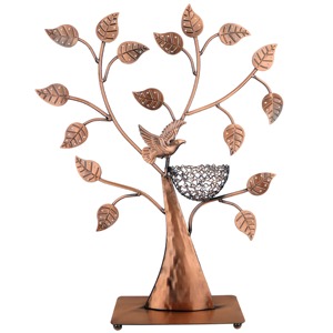Copper Jewelry <b>Tree</b> <b>Stand</b> with Bird and Leaves Design for Necklaces Earrings Bracelets Organizers - Product Image 6