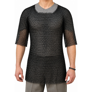 Auténtica Camisa de Cota de Armadura Medieval de Acero Suave, de Media Manga, Hecha a Mano, con Anillos de 0,9 mm, para Disfraz de Reenactamiento, Armadura Histórica - Product Image 1