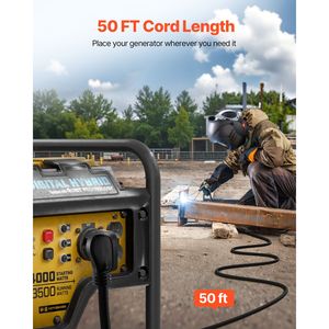 Cavo di Prolunga per Generatore da 30 Ampere, 50 Piedi, 250 Volt, 7500 Watt, NEMA 6-50P 6-50R SWT 8AWG, Cavo di Alimentazione Flessibile AC Maschio - Product Image 3