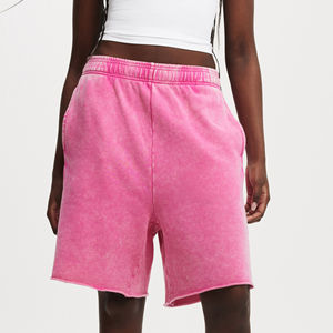 Nuevos shorts de algodón vaquero con lavado químico para mujer, con forro polar, logotipo personalizado, diseño personalizado, estilo vintage, calidad premium, tipo jogger. - Product Image 6