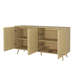 Credenza Lunga a 4 Ante in Legno, Mobile Buffet, Consolle, Bar per Caffè, per Soggiorno e Stoccaggio - Product Image 6