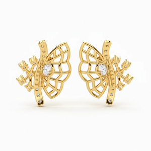 Pendientes de Mariposa de Diamantes en Oro de 18K de Lujo, Corte Marquesa, Joyería de Boda para Mujer - Product Image 3