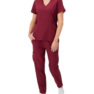Pantalon de travail médical extensible, style jogger, disponible en plusieurs couleurs, réutilisable, uniforme professionnel pour le personnel infirmier - Product Image 2