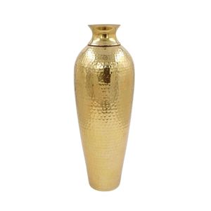 Modern Luxury Gold Metal Flower <b>Vase</b> Fluted Design <b>Tall</b> <b>Decorative</b> Tabletop Centerpiece Home Hotel Wedding <b>Decor</b> - Product Image 3