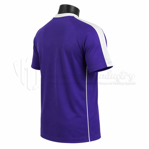 Camiseta de Fútbol Personalizada con Cuello en V, Manga Corta, Franja Blanca en el Hombro, Transpirable, de Secado Rápido, Uniforme de Equipo, Venta al Por Mayor, OEM - Product Image 5