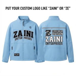 เสื้อแจ็คเก็ต ZAINI ZI-185 น้ำหนัก 220 กรัม ผ้าวอร์สเตด กันลม ระบายอากาศได้ดี เป็นมิตรกับสิ่งแวดล้อม ดีไซน์สีฟ้าอ่อน พร้อมโลโก้แบบกำหนดเอง - Product Image 1