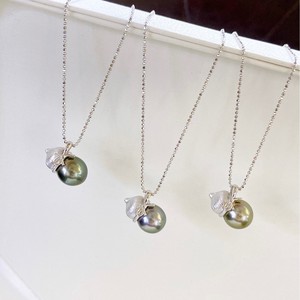 Pendentif gourde Fulu en argent pur S925 exquis avec incrustation de perle noire Daxidi 9-10 mm, pendentifs et breloques en perles incrustées inspirés de l'eau de mer - Product Image 2