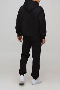 Prix de gros 2026 Survêtements personnalisés imprimés délavés à l'acide, comprenant un sweat à capuche oversize à épaules tombantes et un pantalon baggy, noirs, pour hommes et femmes - Product Image 6