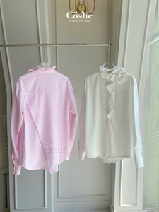 เสื้อคอเช่ ไอริเสื้อแขนยาวคอระบายเสื้อเบลาส์ดีไซน์หรูหราและเป็นผู้หญิงสไตล์หวานและอ่อนเยาว์สำหรับใส่ทำงานทุกวันแบบลำลอง - Product Image 6