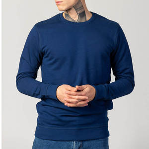 Custom Men's Heavyweight 100% Cotton Slim Fit Winter Sweatshirts with Front Logo Long Sleeve <b>Thick</b> <b>Fleece</b> Jumper - Product Image 4