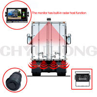 Sistema de Sensores de Estacionamiento para Camiones de 7 Pulgadas y 8 Sensores con Cámara de Respaldo AHD de 1080P y Visión Nocturna de 18 LED para Remolques de Autobuses Pesados