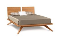 Cama Moderna de Plataforma de Madera Maciza con Patas Anguladas, Muebles de Dormitorio de Hotel de Perfil Bajo Personalizados