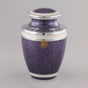 Cream White Enamel Cremation Urn <b>Jar</b> Solid Brass Aluminum Memorial Urn Gold Band Funeral Keepsake for Adult Ashes - Product Image 4