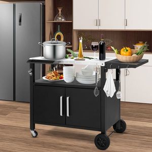 Outdoor Movable <b>Kitchen</b> Island Rolling Bar Cart with Storage for BBQ Patio Dining & Food Prep Grill Cart for Outdoor <b>Kitchen</b> - Product Image 5