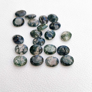 Yeşil Moss akik 6mm 8mm Faceted Oval kesim süper kaliteli yeşil akik yarı değerli doğal taş makul fiyata
