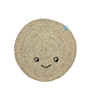 Vietrustic Trending Cheerful <b>Rustic</b> Kids <b>Rug</b> Handmade Seagrass Water Hyacinth Woven Striped Washable Baby Nursery Playroom Floor - Product Image 5