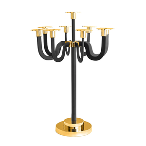 Candelabro de Metal Dorado y Negro de 9 Brazos, Portavelas Único, Resistente al Calor, Ecológico, para Bodas, Fiestas, Mesas, Navidad - Product Image 3