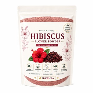 Poudre de fleur d'hibiscus 100% pure et naturelle, qualité cosmétique, pour les soins des cheveux et de la peau, marque privée, d'Inde. - Product Image 1