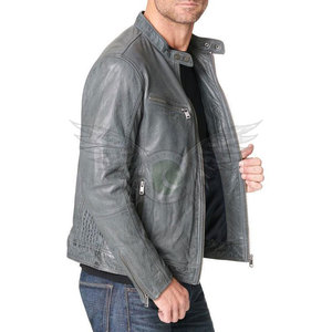 Chaqueta de Cuero de Moda Urbana Personalizada para Hombre, Chaqueta de Cuero de Moda con Cierre de Cremallera para Invierno, Estilo Casual para Hombre - Product Image 5