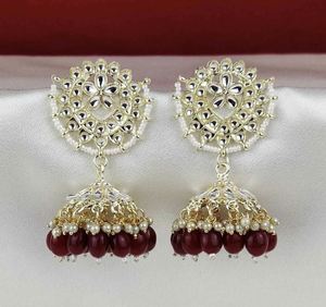 Pendientes de borla con cuentas de aleación chapada en oro con diseño floral vintage indio para mujer, alta calidad - Product Image 2
