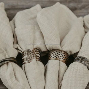 Elegant floral patterned metal <b>napkin</b> ring for spring weddings <b>baby</b> <b>showers</b> or seasonal family celebrations with elaborate decor - Product Image 1