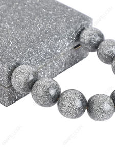 Bolso de mano tipo clutch plateado con purpurina y asa de esferas con cuentas, de diseño, para fiestas y eventos, para compradores mayoristas, OEM y de marca privada - Product Image 4