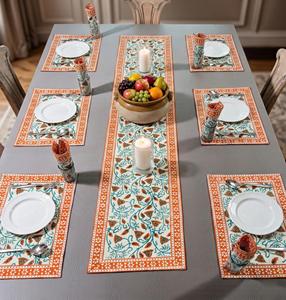 Blue Paisley Traditional Knitted 100% Cotton <b>Table</b> <b>Runner</b> Rectangle Decorative <b>Dining</b> <b>Table</b> Centerpiece for Home Hotel Party - Product Image 6