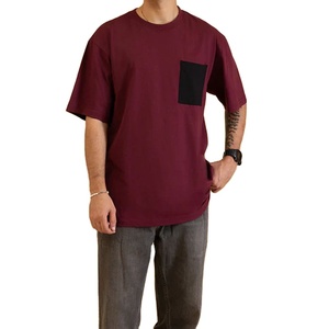 Top Quality 100% Cotton <b>Men</b> T-<b>Shirt</b> Custom Logo OEM Service Breathable Casual <b>Men</b> T-<b>Shirt</b> Contrast <b>Pocket</b> Customized <b>Men</b> <b>Shirts</b> - Product Image 3