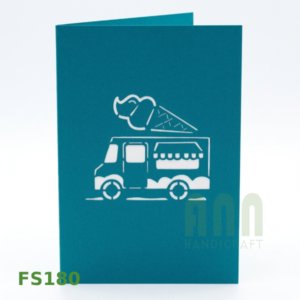 ANN HANDICRAFT FS180 Ice Cream <b>Car</b> Friendship 3D Pop Greeting Cards Custom Die Cutting Printing Thank You Gift Card Art - Product Image 2