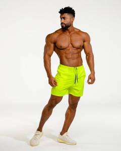 Shorts mi-longs pour homme Ishaq, couleur kaki, séchage rapide, avec poches, style décontracté pour l'entraînement, tissu en polyester tissé - Product Image 4