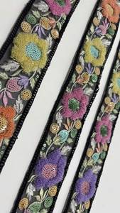 Bordure en dentelle brodée pour sari, lehenga, robe, chemisier, vêtements de mode, décoration artisanale, vente en gros - Product Image 5