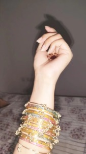 กำไลแก้วสไตล์คาชิมิริมังโกรจิฮัมกิไข่มุกประดับโทนสีเงินทันสมัยสำหรับงานแต่งงาน - Product Image 6