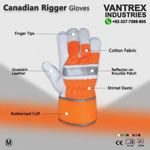 Guantes de Trabajo de Cuero/Algodón, Palma Reforzada, Resistentes al Calor, Impermeables, Transpirables, ANSI/ISEA Nivel de Corte 1, Orificio para el Pulgar, Personalizables - Product Image 3