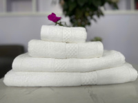 Solid Color Cotton Towel Set Rectangular Plain Dyed Home Use Skin-Friendly Bath/ Hand Towels Low MOQ
