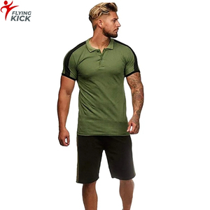 Conjunto Deportivo Casual de Dos Piezas para Hombre, Camiseta Polo Personalizada y Pantalones Cortos de Manga Corta, Talla Grande, Transpirable y Térmico para Verano - Product Image 1