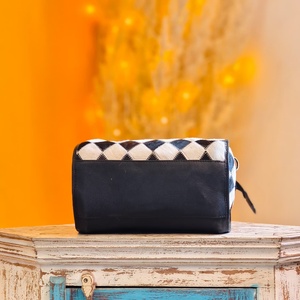 New Black White Hair Fur Checkered Diamond Pattern 100% Genuine Leather Sport Mini Speedy Duffle Bags Women's Travel Accessories - Product Image 5