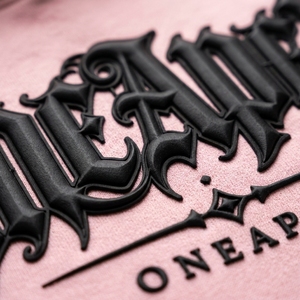 <b>Men's</b> <b>Pink</b> Hooded Oversized Embossed Hoodie Streetwear Pullover Hooded <b>Sweatshirt</b> Front Logo Wholesale - Product Image 6