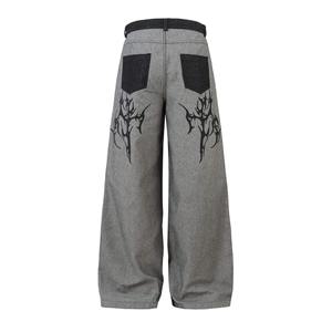 Pantalones Vaqueros Anchos de Moda con Estampado Serigrafiado, Pantalones Holgados de Alta Calidad para Hombre, Fabricantes Personalizados - Product Image 2