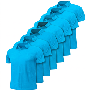 Men's Solid Color Short Sleeve <b>Polo</b> <b>Shirts</b> Casual Knitted Plain Dyed Regular Fit Blue <b>Navy</b> Gray White Black - Product Image 3